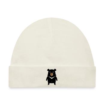 BOBBY DER BÄR T-SHIRT - Baby Premium Organic Mütze - Naturweiß - Vorne