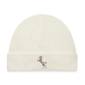 buntes springendes Pferd - Baby Premium Organic Mütze - Naturweiß - Vorne