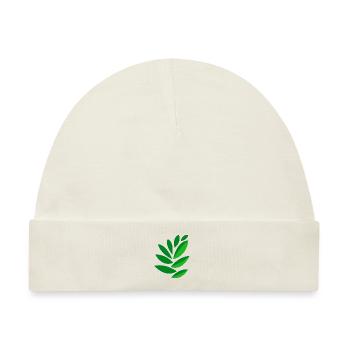 Zeichnung Blätter - Baby Premium Organic Mütze - Naturweiß - Vorne