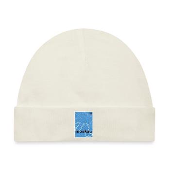 Moskau Hipster Stadt Karte blau - Baby Premium Organic Mütze - Naturweiß - Vorne