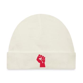 revolution symbol vintage sign fun fist Faust - Baby Premium Organic Mütze - Naturweiß - Vorne
