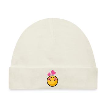 Smiley romantic - Baby Premium Organic Mütze - Naturweiß - Vorne