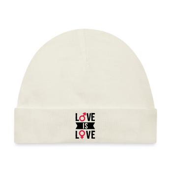 Love is love - Baby Premium Organic Mütze - Naturweiß - Vorne
