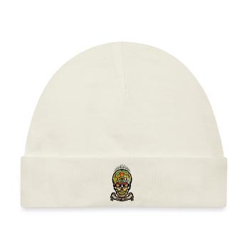 Mexikanischen Totenkopf crane skull mexikanische - Baby Premium Organic Mütze - Naturweiß - Vorne