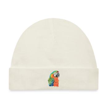 Papagei Ara macaw Paradiesvogel - Baby Premium Organic Mütze - Naturweiß - Vorne