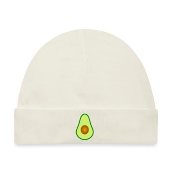 Avocado mit Kern Design zum personalisieren - Baby Premium Organic Mütze - Naturweiß - Vorne