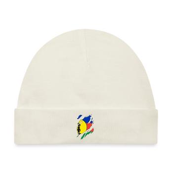 Neukaledonien Flagge zerrissenes Motiv - Baby Premium Organic Mütze - Naturweiß - Vorne