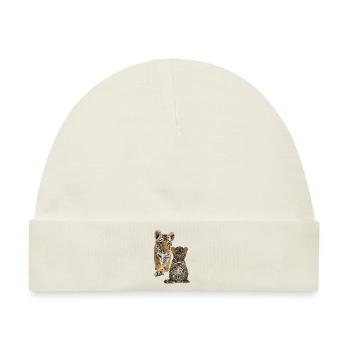 Leopard und Tiger - Baby Premium Organic Mütze - Naturweiß - Vorne