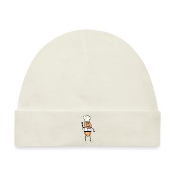 Erdnuss Koch Restaurant Kochlöffel Gourmet - Baby Premium Organic Mütze - Naturweiß - Vorne