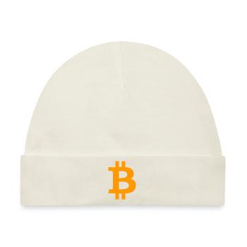 Bitcoin BTC symbol Logo - Baby Premium Organic Mütze - Naturweiß - Vorne