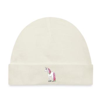 Einhorn unicorn rainbow regenbogen pferd - Baby Premium Organic Mütze - Naturweiß - Vorne