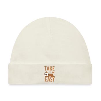 Faultier faul chillen chill out Gelassenheit easy - Baby Premium Organic Mütze - Naturweiß - Vorne