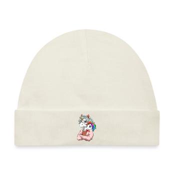 Grandma Unicorn - Großmutter Enkelin Enkelin - Baby Premium Organic Mütze - Naturweiß - Vorne
