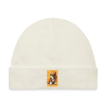 cooles Strand-Basset - Baby Premium Organic Mütze - Naturweiß - Vorne