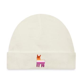 Lama Lesbe - Baby Premium Organic Mütze - Naturweiß - Vorne
