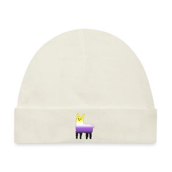 Lama Nicht-binär - Baby Premium Organic Mütze - Naturweiß - Vorne