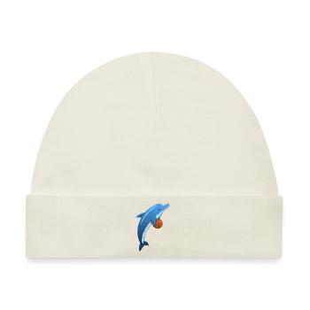Basketball-Sport-Delphin Delphin - Baby Premium Organic Mütze - Naturweiß - Vorne
