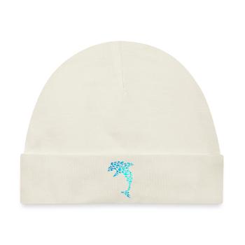 Delphin Fischschwarm Meer Ozean Fisch - Baby Premium Organic Mütze - Naturweiß - Vorne