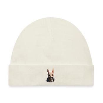 Cute Rabbit Knight Hase - Baby Premium Organic Mütze - Naturweiß - Vorne