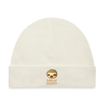 Schlafshirt Schlaf Faultier Schlafen Schlaf Shirt - Baby Premium Organic Mütze - Naturweiß - Vorne