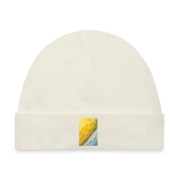 Abstract 4d Pastel Yellow - Baby Premium Organic Mütze - Naturweiß - Vorne