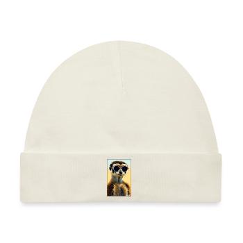 Erdmännchen Zoo Tiere Natur Wildtier Surikate Zoo - Baby Premium Organic Mütze - Naturweiß - Vorne