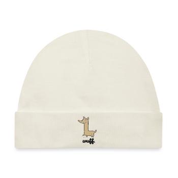 Cooler Hund | Lustige Geschenkidee | wuff - Baby Premium Organic Mütze - Naturweiß - Vorne