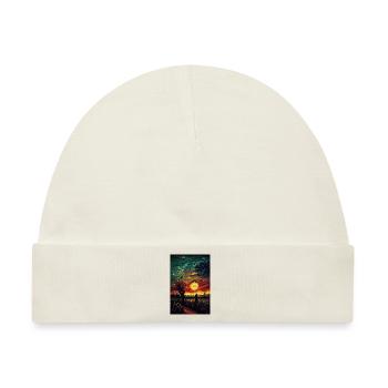 Sonnenuntergang Landschaft Feld Gemälde - Baby Premium Organic Mütze - Naturweiß - Vorne