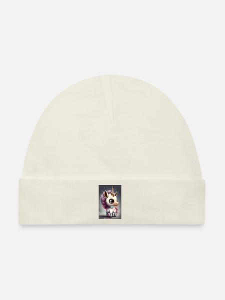Chibi Einhorn - Baby Premium Organic Mütze - Naturweiß