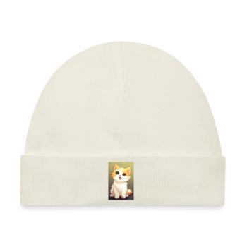 Lustige Katze - Baby Premium Organic Mütze - Naturweiß - Vorne