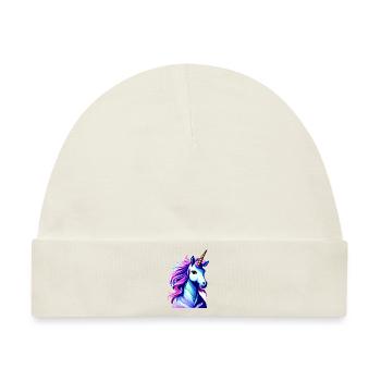 Einhorn Fabeltier Mädchen Einhörner Unicorn - Baby Premium Organic Mütze - Naturweiß - Vorne