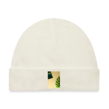 Monstera-Blätter - Baby Premium Organic Mütze - Naturweiß - Vorne