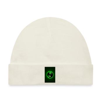 Yin Yang grün 2 - Baby Premium Organic Mütze - Naturweiß - Vorne