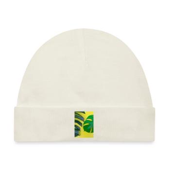 Monstera-Blätter - Baby Premium Organic Mütze - Naturweiß - Vorne