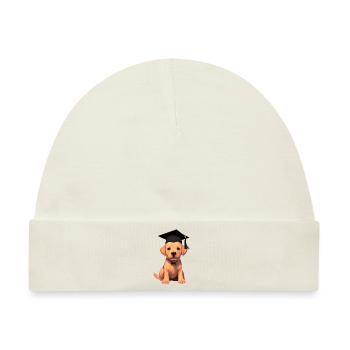 Bachelor Labrador Hunde Schulabschluss Studium - Baby Premium Organic Mütze - Naturweiß - Vorne