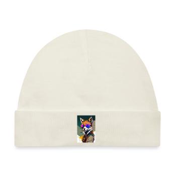 Inkpunk Fuchs mit Sonnenbrille 6 - Baby Premium Organic Mütze - Naturweiß - Vorne