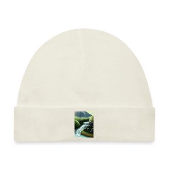 Forest River Wasserfall - Baby Premium Organic Mütze - Naturweiß - Vorne