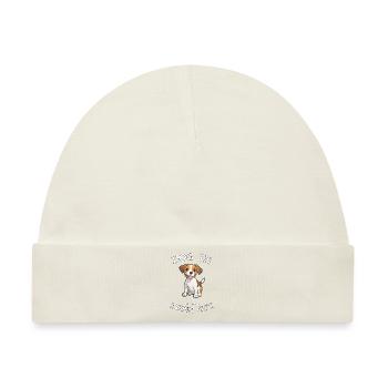 Hund Büro Bürohund Hundebesitzer Welpe Arbeit Job - Baby Premium Organic Mütze - Naturweiß - Vorne