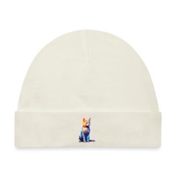 Sweet Cat Graphic Shirts - Baby Premium Organic Mütze - Naturweiß - Vorne
