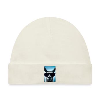 Lama mit Sonnenbrille - Baby Premium Organic Mütze - Naturweiß - Vorne