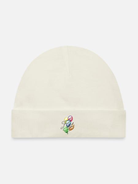 Bunte Luftballon - Baby Premium Organic Mütze - Naturweiß