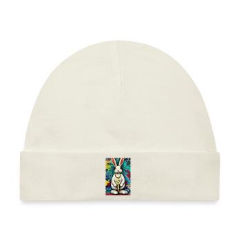 Pop Art modern urban Hase $-Zeichen - Baby Premium Organic Mütze - Naturweiß - Vorne