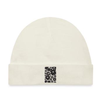 Schwarze Blumen-Muster - Baby Premium Organic Mütze - Naturweiß - Vorne