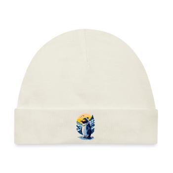 Niedlicher Pinguin - Baby Premium Organic Mütze - Naturweiß - Vorne
