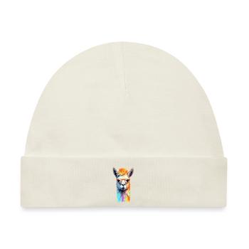 Lama - Baby Premium Organic Mütze - Naturweiß - Vorne