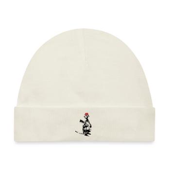 Meerkat Guitarplayer Red Hat - Baby Premium Organic Mütze - Naturweiß - Vorne