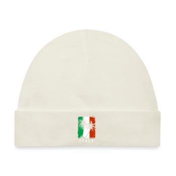 Italien Fahne Vintage Italienische Fahne Used Look - Baby Premium Organic Mütze - Naturweiß - Vorne