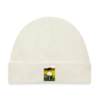 Golfball Abschlag - Baby Premium Organic Mütze - Naturweiß - Vorne