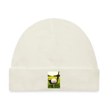 Golfball Abschlag - Baby Premium Organic Mütze - Naturweiß - Vorne