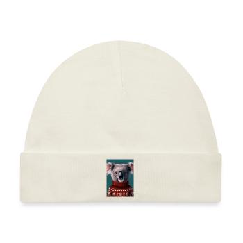 Koala im Weihnachtspullover - Baby Premium Organic Mütze - Naturweiß - Vorne